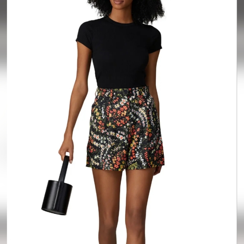 ATM Dark Floral Printed High Waist Shorts